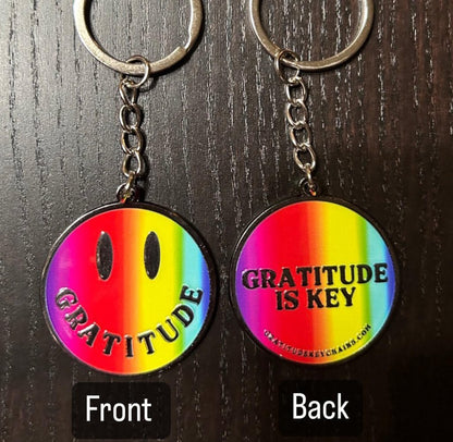 Rainbow Smiley Keychain