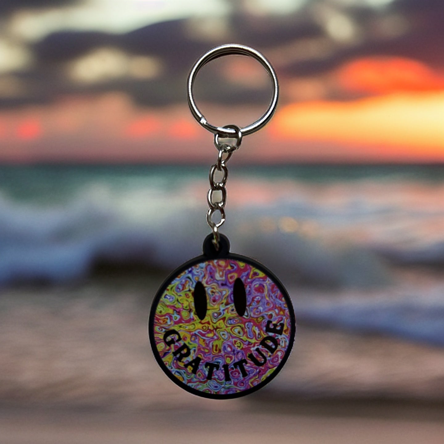 Trippy Smiley Keychain