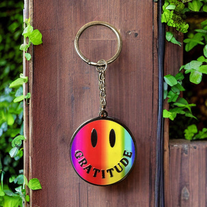 Rainbow Smiley Keychain